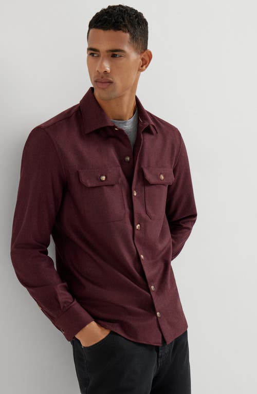 Brunello Cucinelli Long Sleeve Shirt Featuring Chest Pockets In Purple