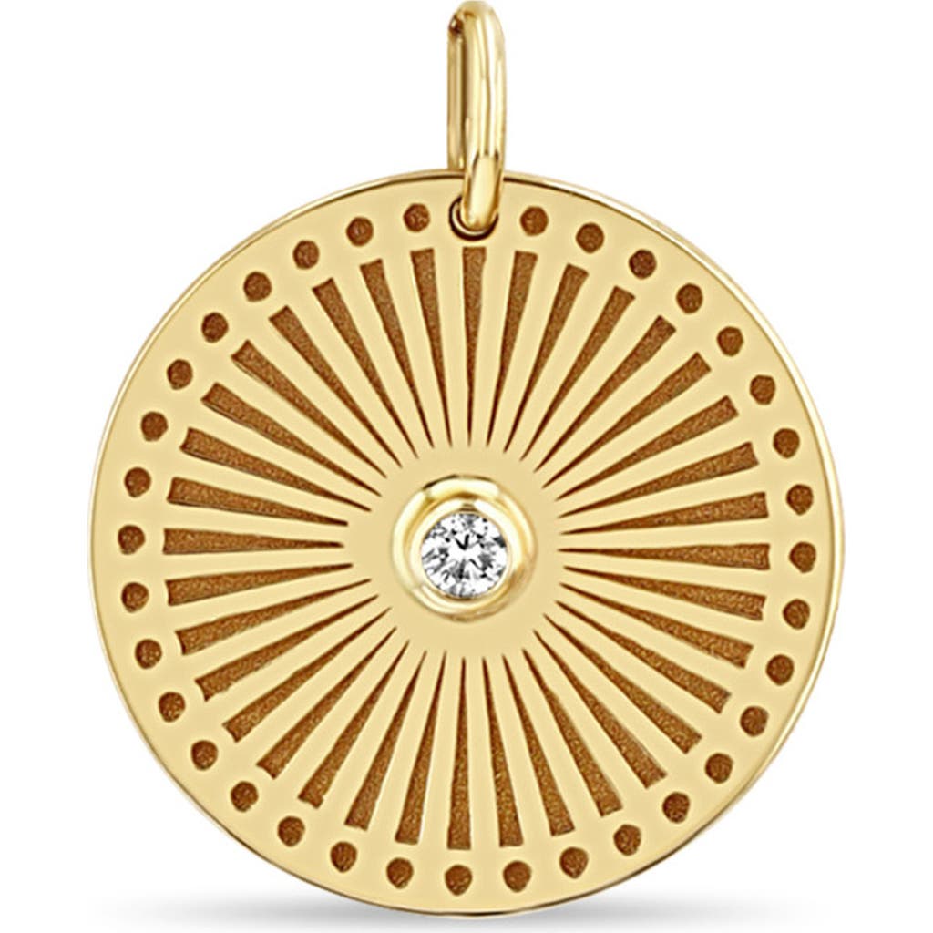 Zoë Chicco Small Sunbeam Diamond Medallion Charm