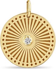 Zoë Chicco Small Sunbeam Diamond Medallion Charm