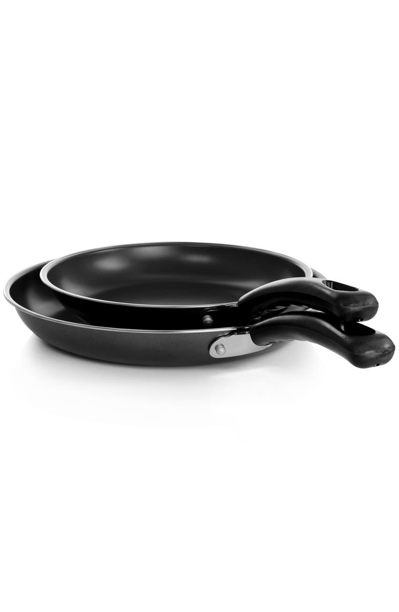 Gibson Everyday Highberry 2 Piece 12in and 10in Frying Pan Set, Alternate, color, Metallic Grey