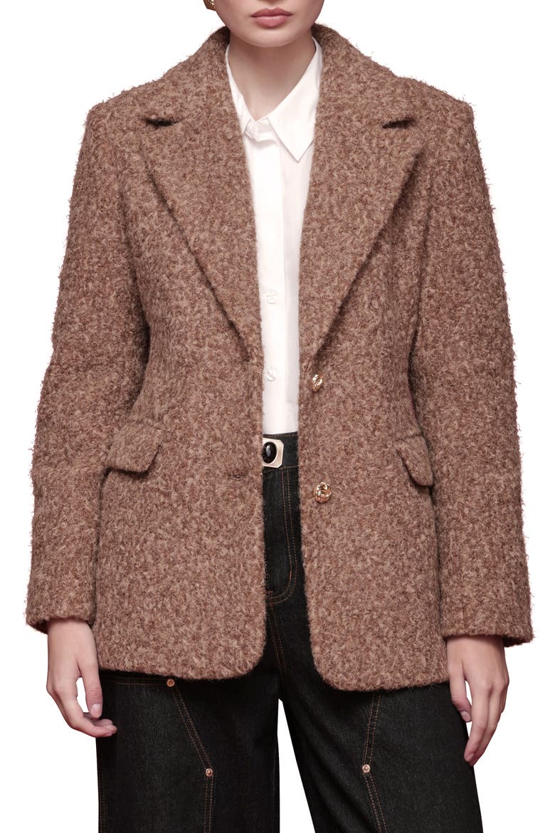 Bouclé Blazer, Main, color, CAMEL