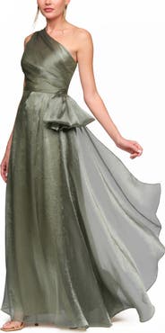 JS Collections Kairi One-Shoulder Taffeta Gown