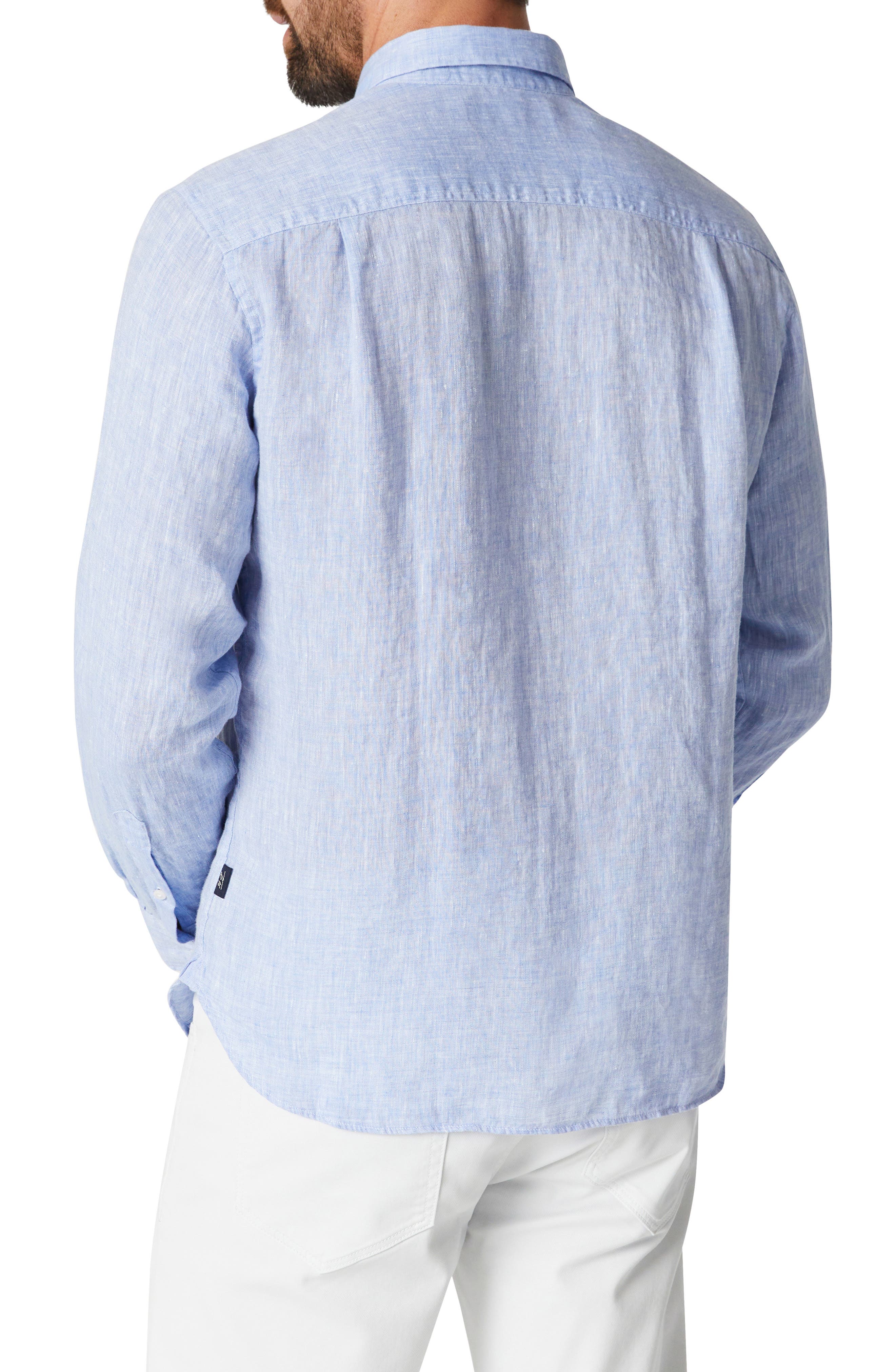 Solid Linen Chambray Button-Up Shirt - image 2