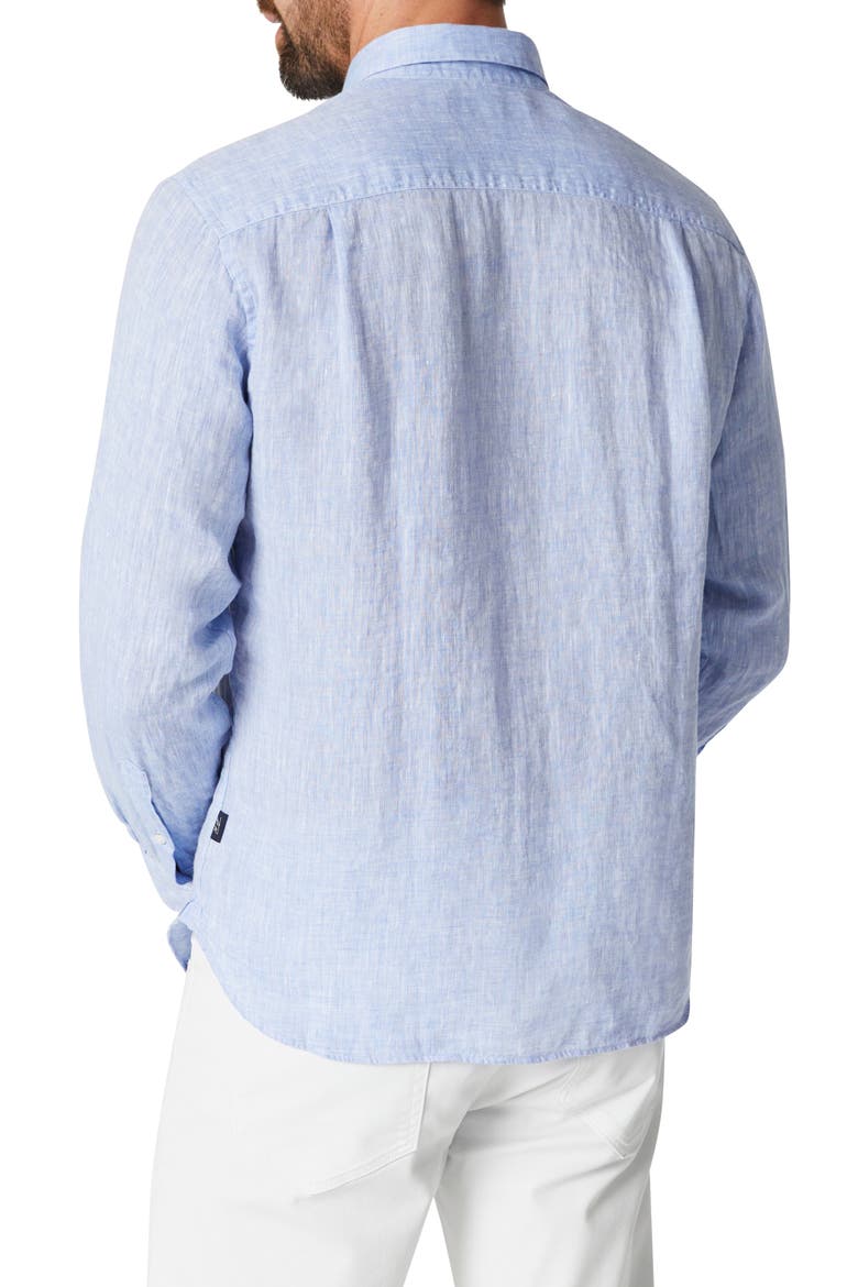 Solid Linen Chambray Button-Up Shirt, Alternate, color, HAWAIIAN OCEAN