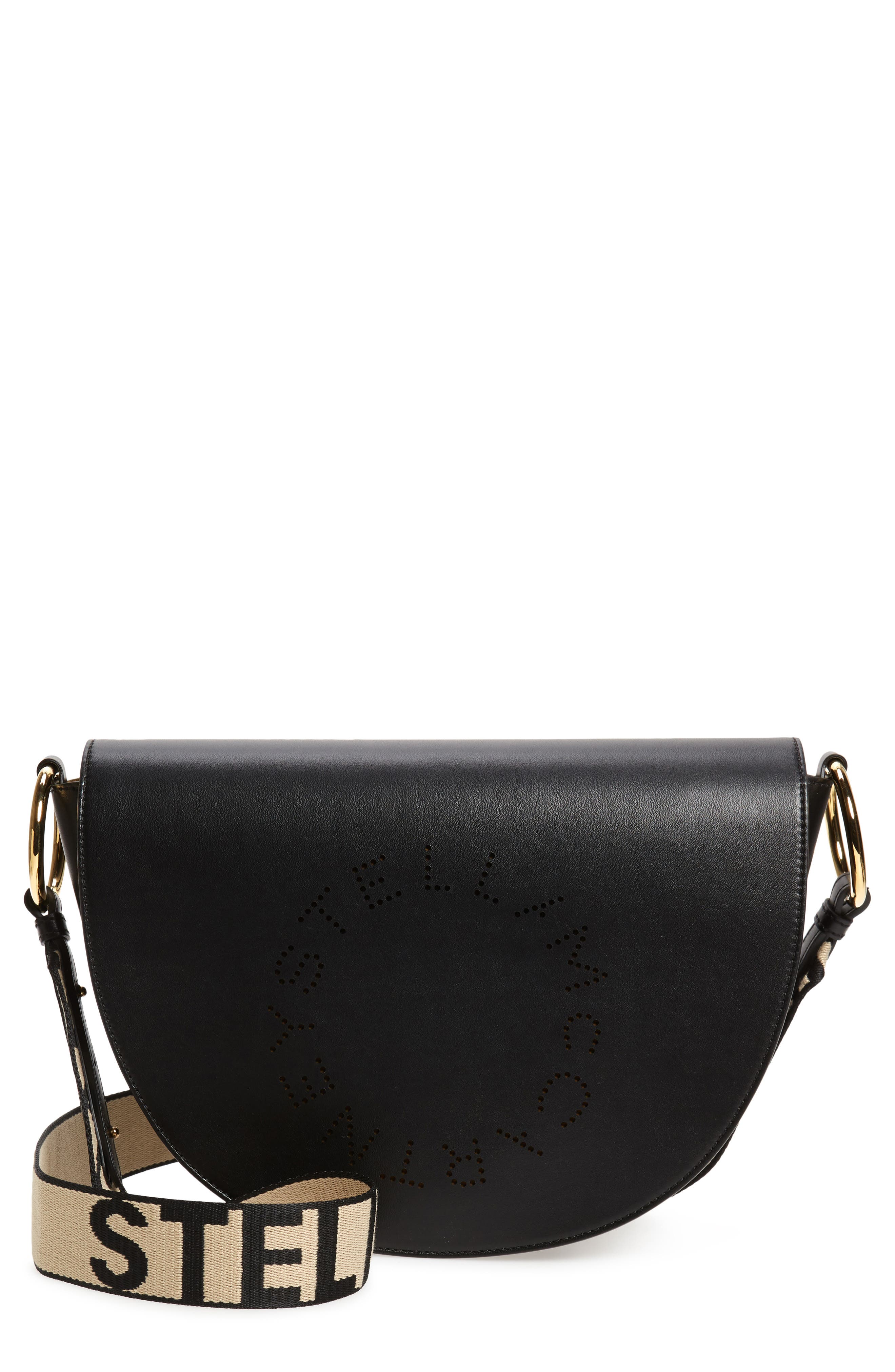 Stella McCartney Flap Faux Leather Shoulder Bag, Main, color, 