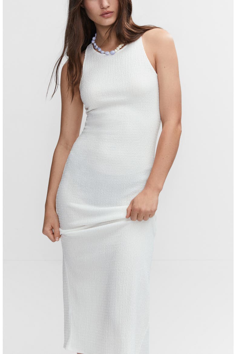 Smock Racerback Midi Dress, Alternate, color, OFF WHITE