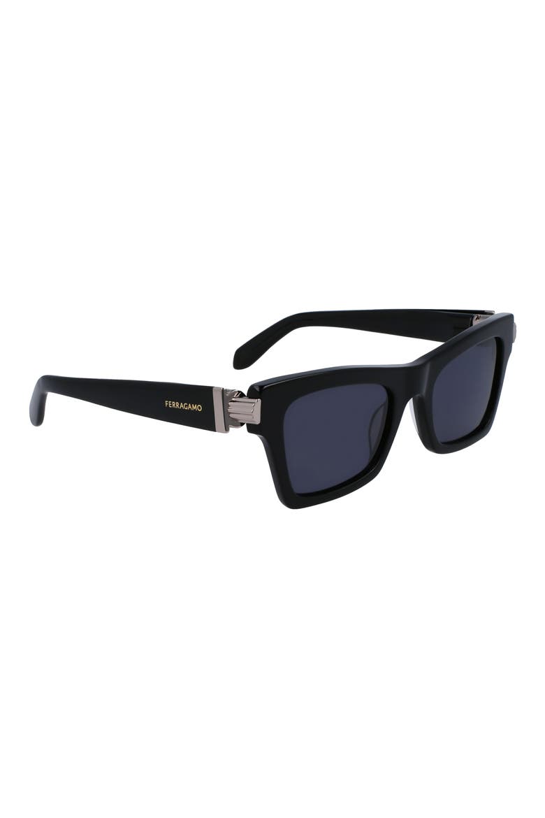 Prisma 52mm Rectangular Sunglasses, Alternate, color, BLACK