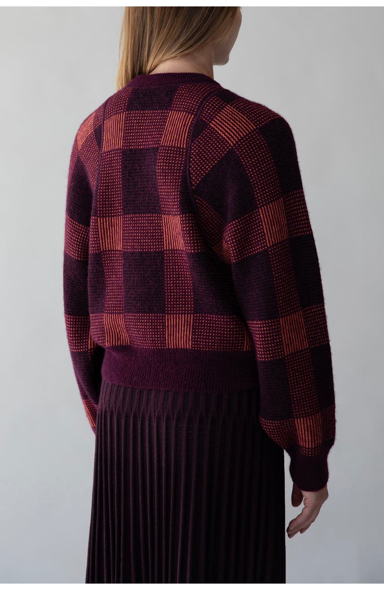 SSKEIN Tartine Plaid Pullover, Alternate, color, Aubergine