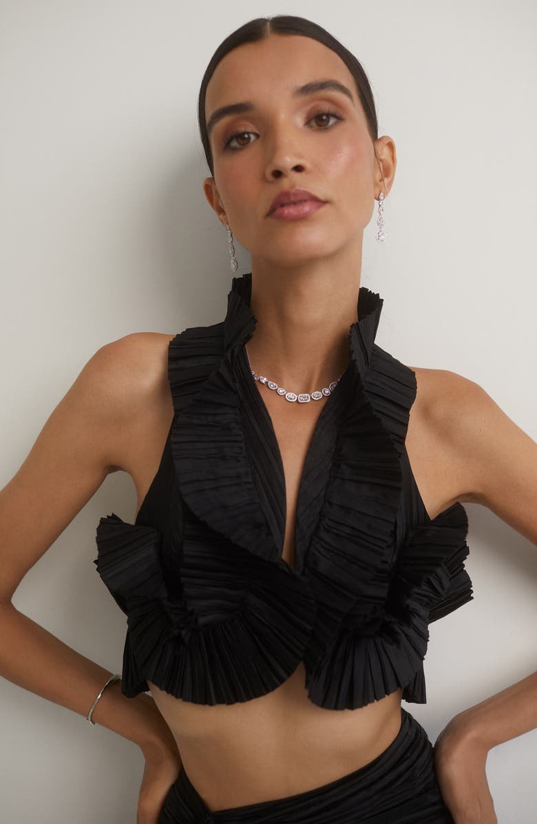 Nadri Radiant Cubic Zirconia Frontal Necklace, Alternate, color, Rhodium