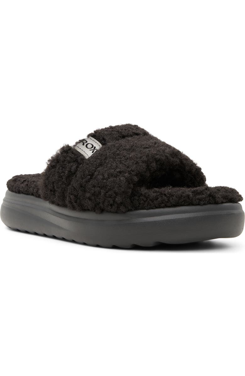Roxy Gelato Lux Faux Shearling Slide Sandal, Main, color,