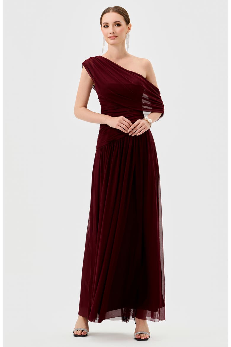 Macie Draped Maxi, Alternate, color, MAHOGANY