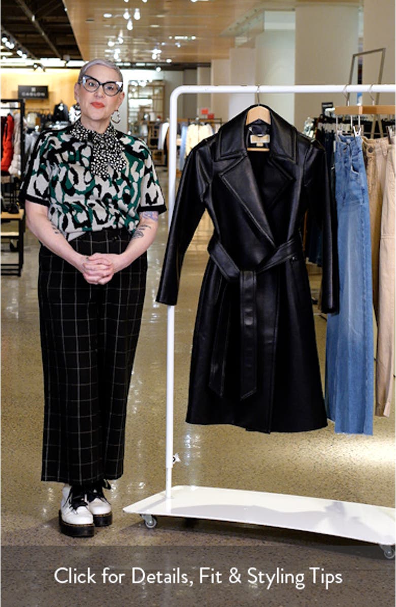 Long Faux Leather Trench Coat, sales video thumbnail