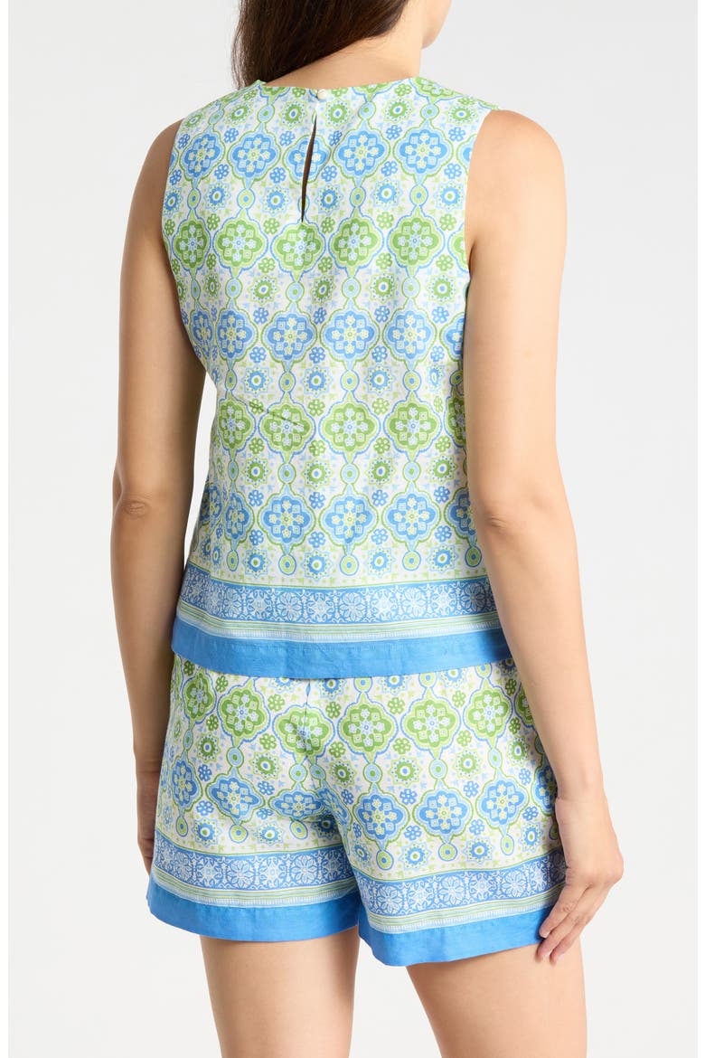 Norie Sleeveless Top, Alternate, color, WHITE/ GREEN/ SKY BLUE