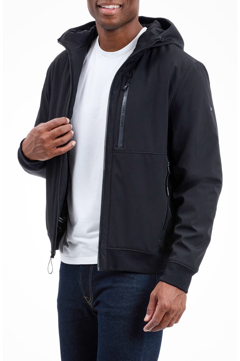 Hooded Soft Shell Jacket, Alternate, color, BLACK