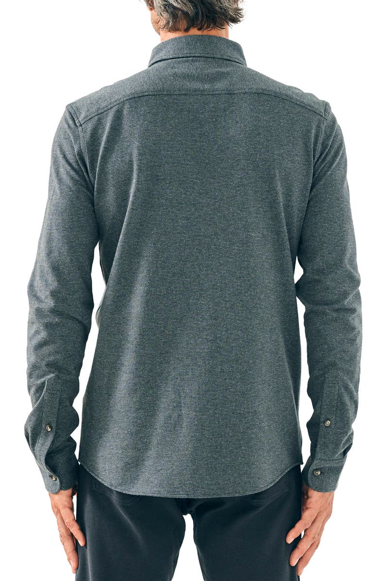 Faherty Houndstooth Knit Button-Down Shirt, Alternate, color,