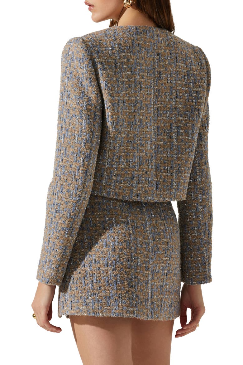 Lyssa Tweed Jacket, Alternate, color, BLUE TAUPE SILVER