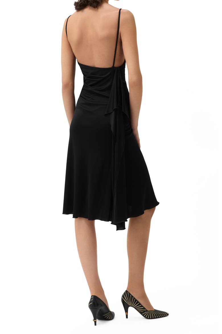 Liquid Jersey Draped Dress, Alternate, color, BLACK