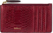 Mulberry Continental Zip Long Snakeskin Embossed Leather Card Case