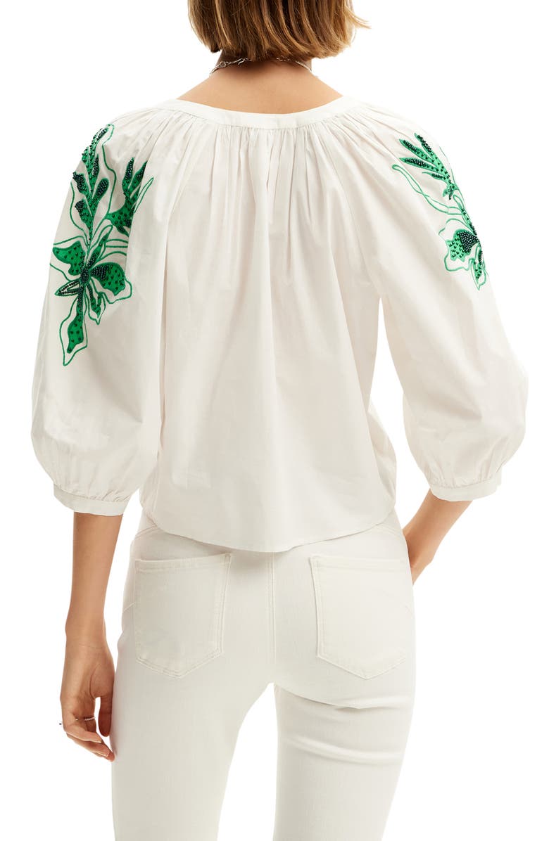 Desigual Blus Kitsy Beaded Button-Up Shirt, Alternate, color, 