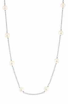 EFFY Sterling Silver Freshwater Pearl Station Necklace
