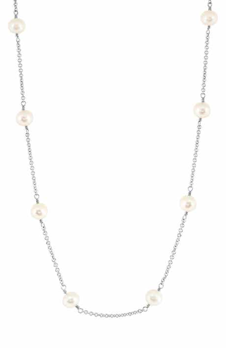EFFY Sterling Silver Freshwater Pearl Station Necklace