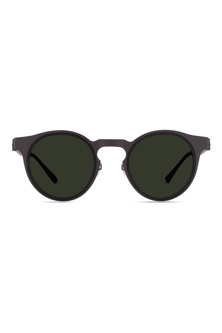 Round Sunglasses, Main, color, BLACK GUN