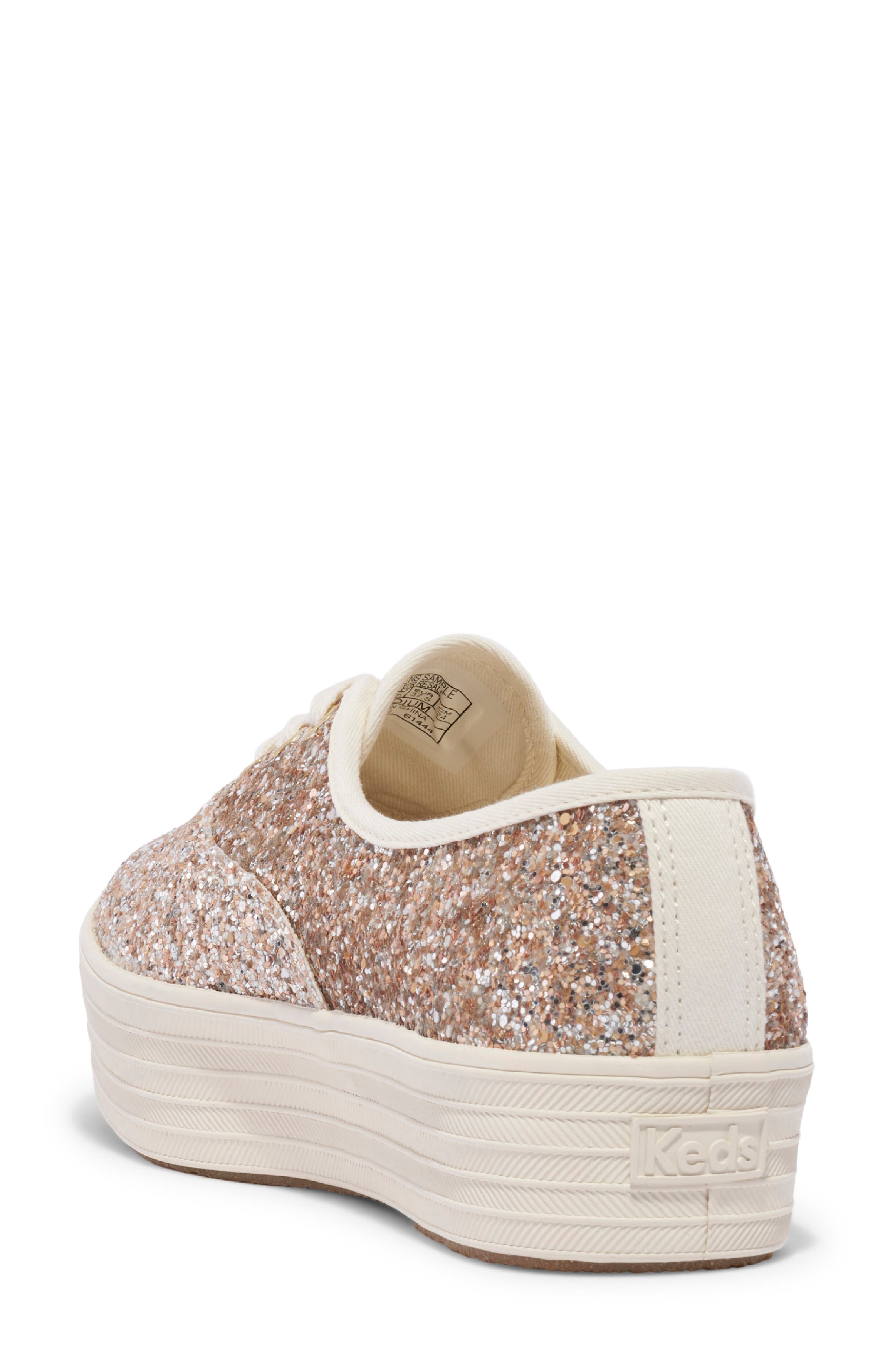 Point Glitter Platform Sneaker, Alternate, color, GOLD GLITTER