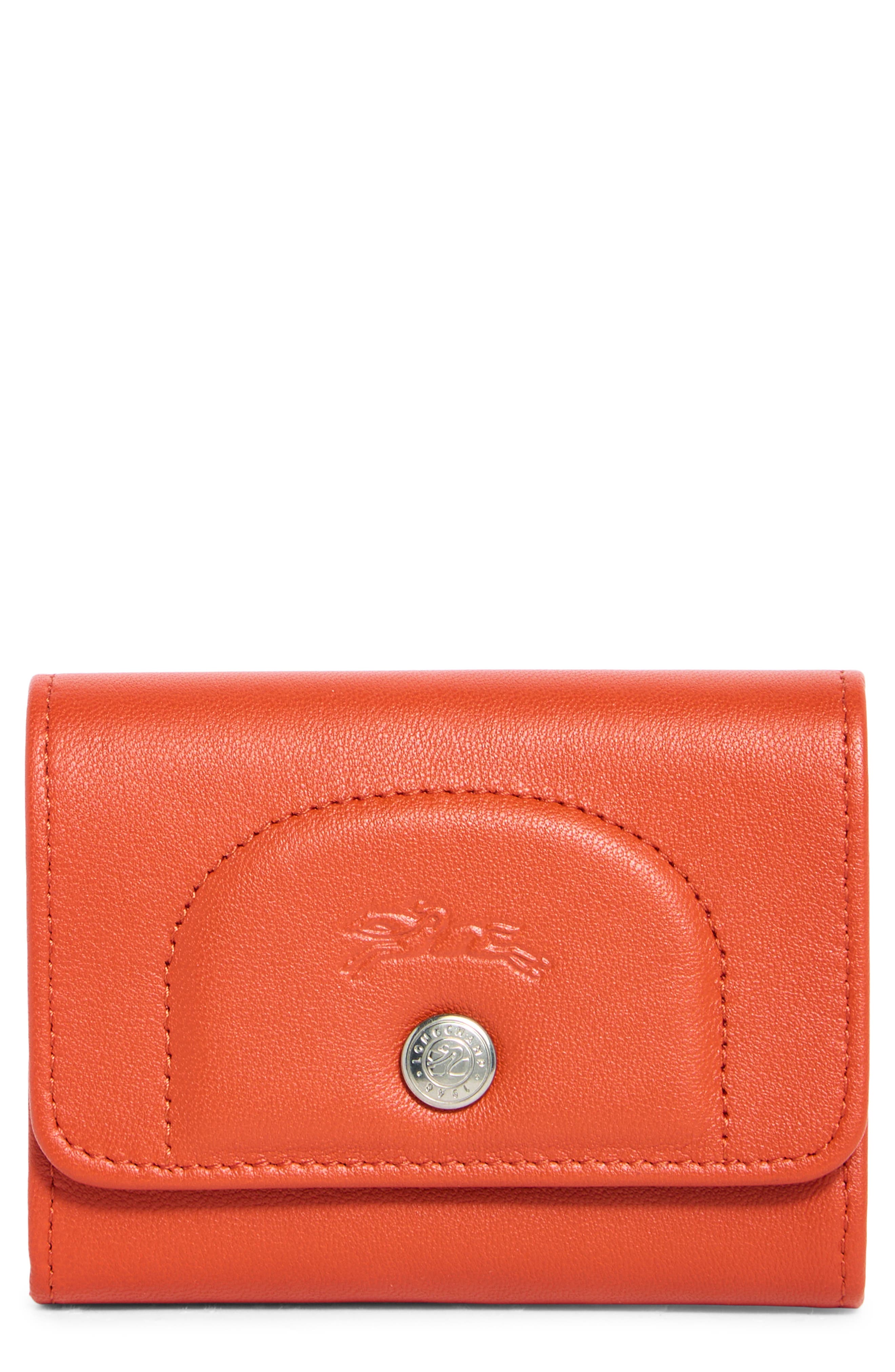 Longchamp Le Pliage Leather Flap Card Case