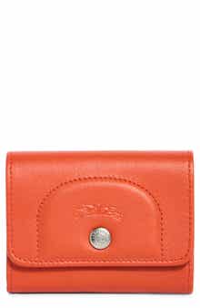 Longchamp Le Pliage Leather Flap Card Case
