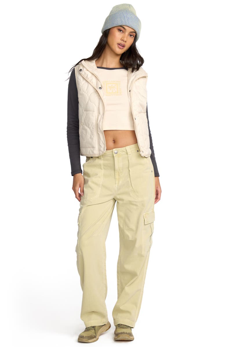 Billabong Cliffs Quilted Vest, Alternate, color, White Cap