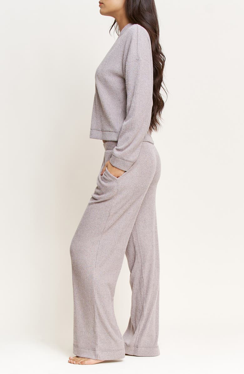 Honeydew Cozy Up Cardigan Long Pajamas, Alternate, color, Heather Grey