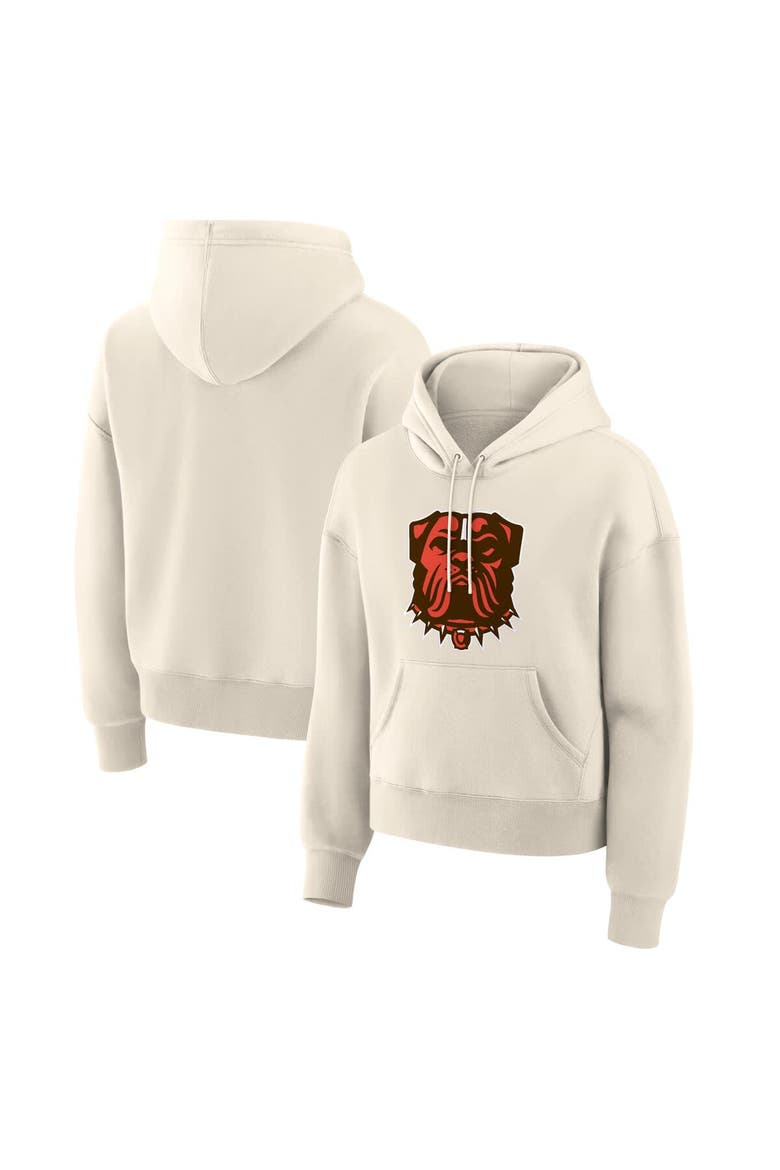 Women's Fanatics Cream Cleveland Browns Dove Legacy Pullover Hoodie, Main, color, Cream