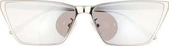 Bad Habit 63mm Chrome Cat Eye Sunglasses