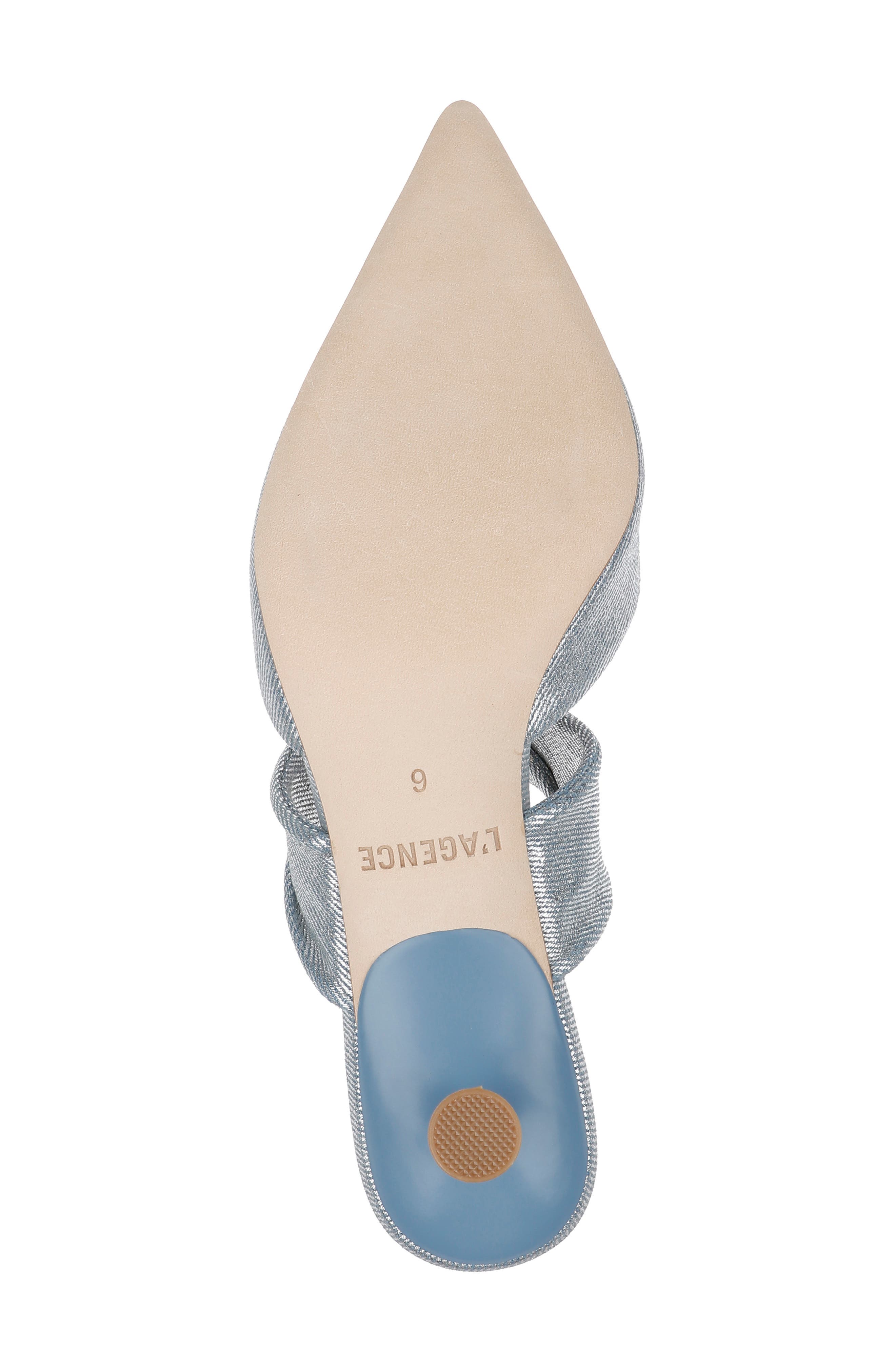 Chloe Metallic Denim Mule, Alternate, color, BLUE/ SILVER