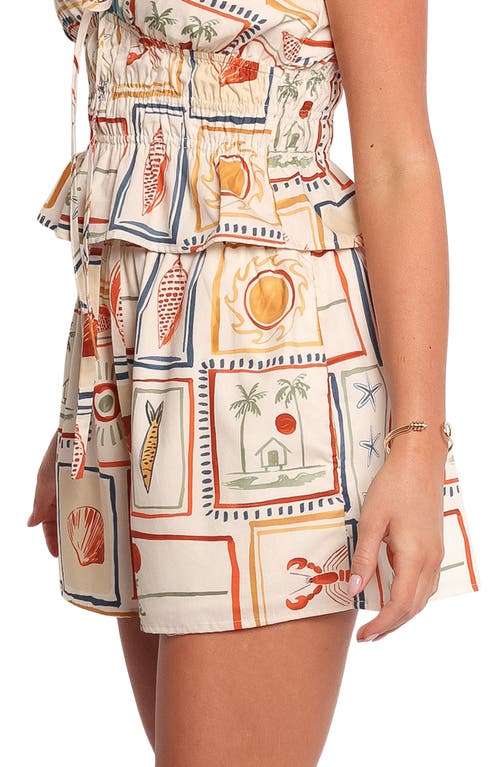 Petal And Pup Petal & Pup Lakely Mixed Print Cotton Drawstring Shorts