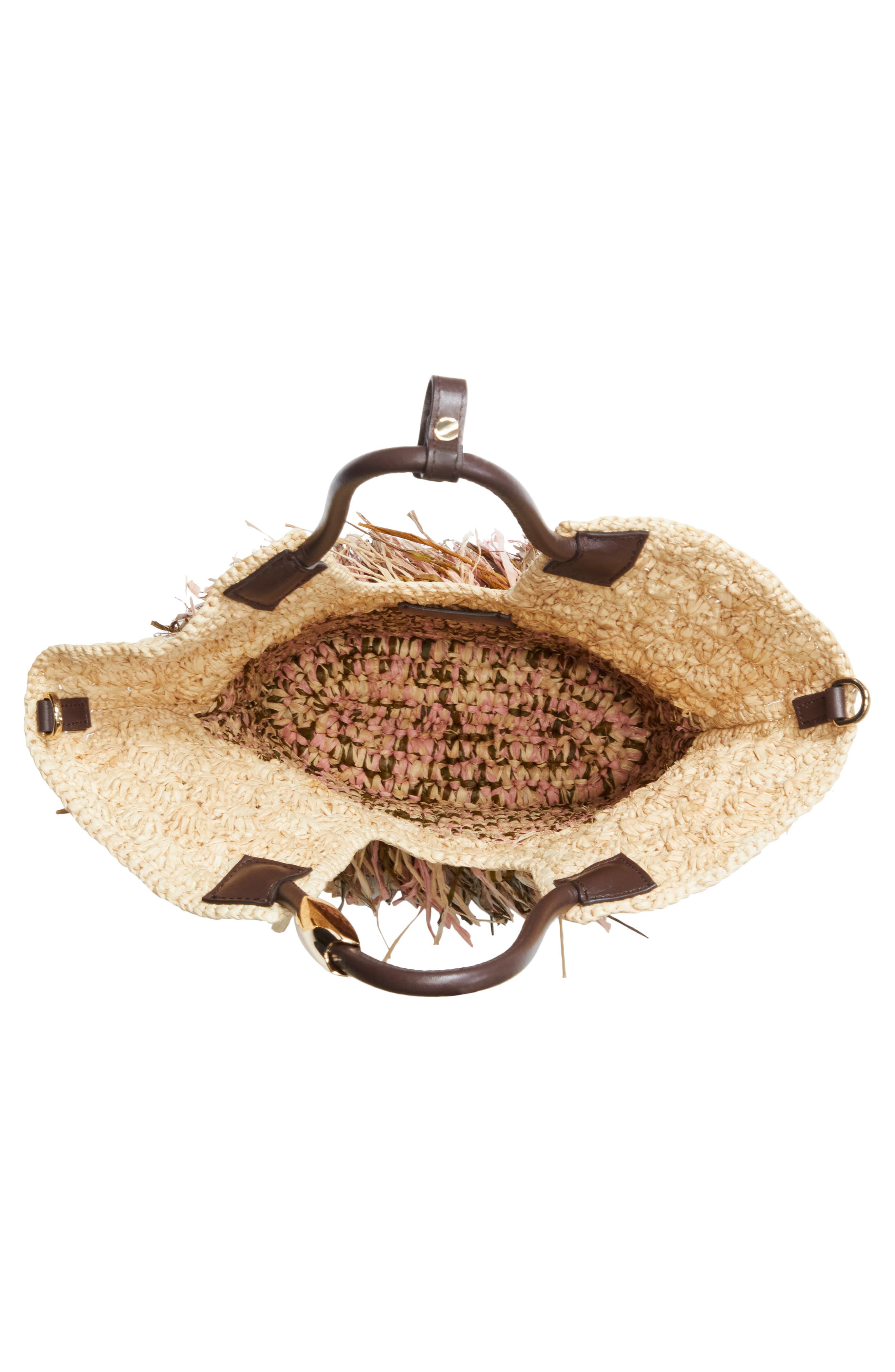 Zimmermann Small Goldentime Fringe Tote Bag, Alternate, color, Natural