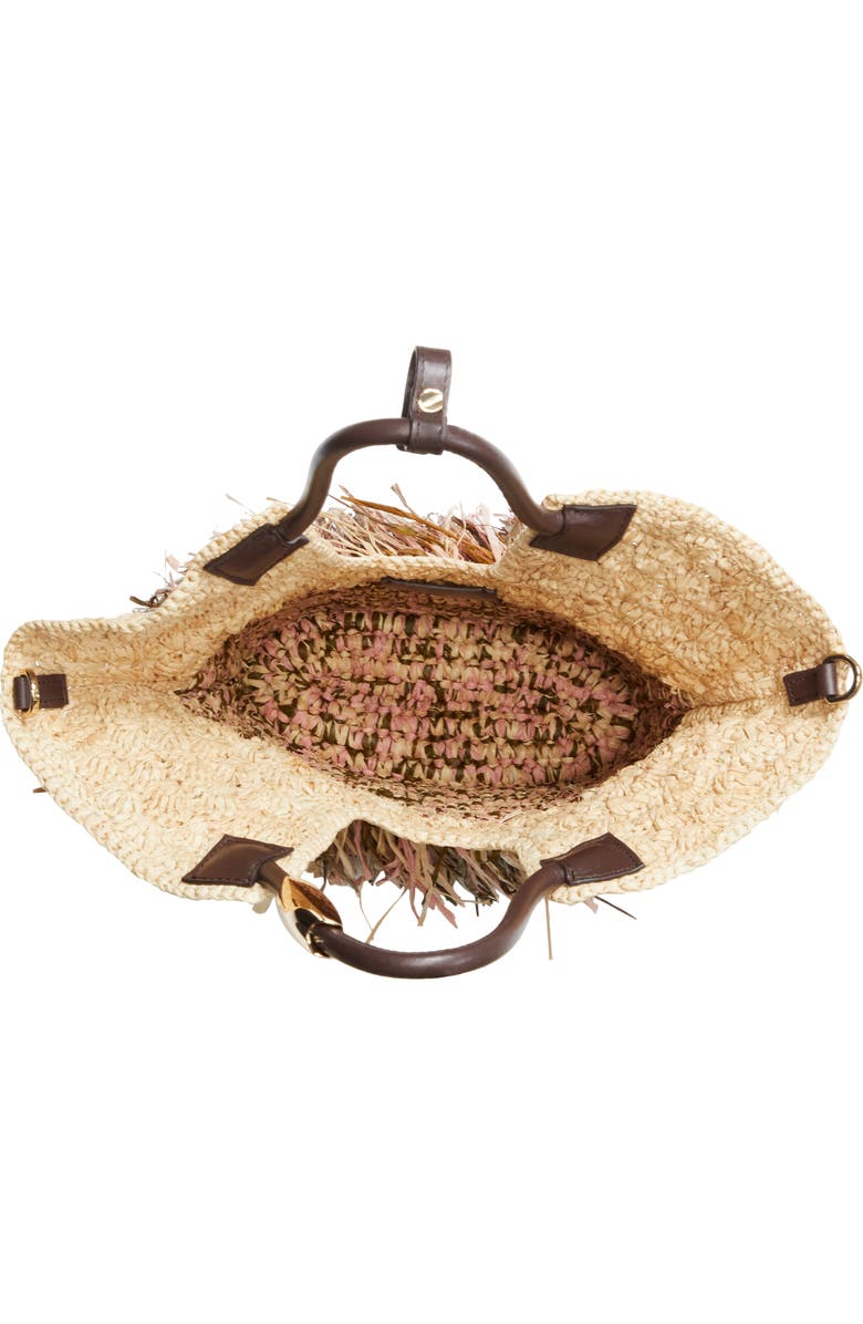 Zimmermann Small Goldentime Fringe Tote Bag, Alternate, color, Natural