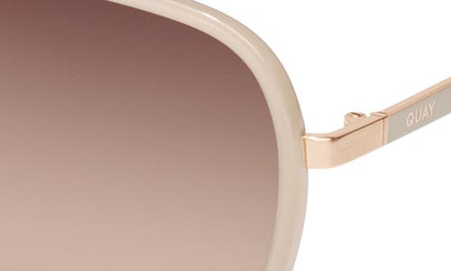 Quay High Profile 51mm Gradient Aviator Sunglasses In Bone/brown Fawn