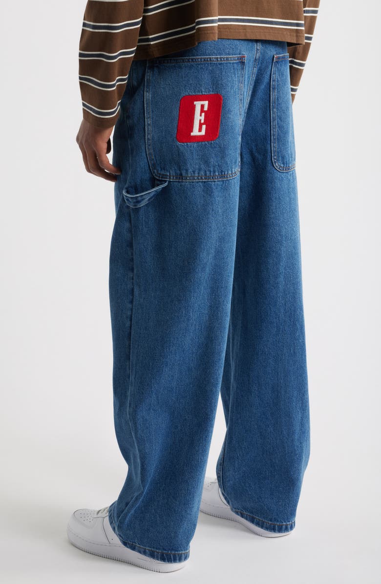Elwood Wood Shop Baggy Wide Leg Carpenter Jeans, Alternate, color, Blue Medium