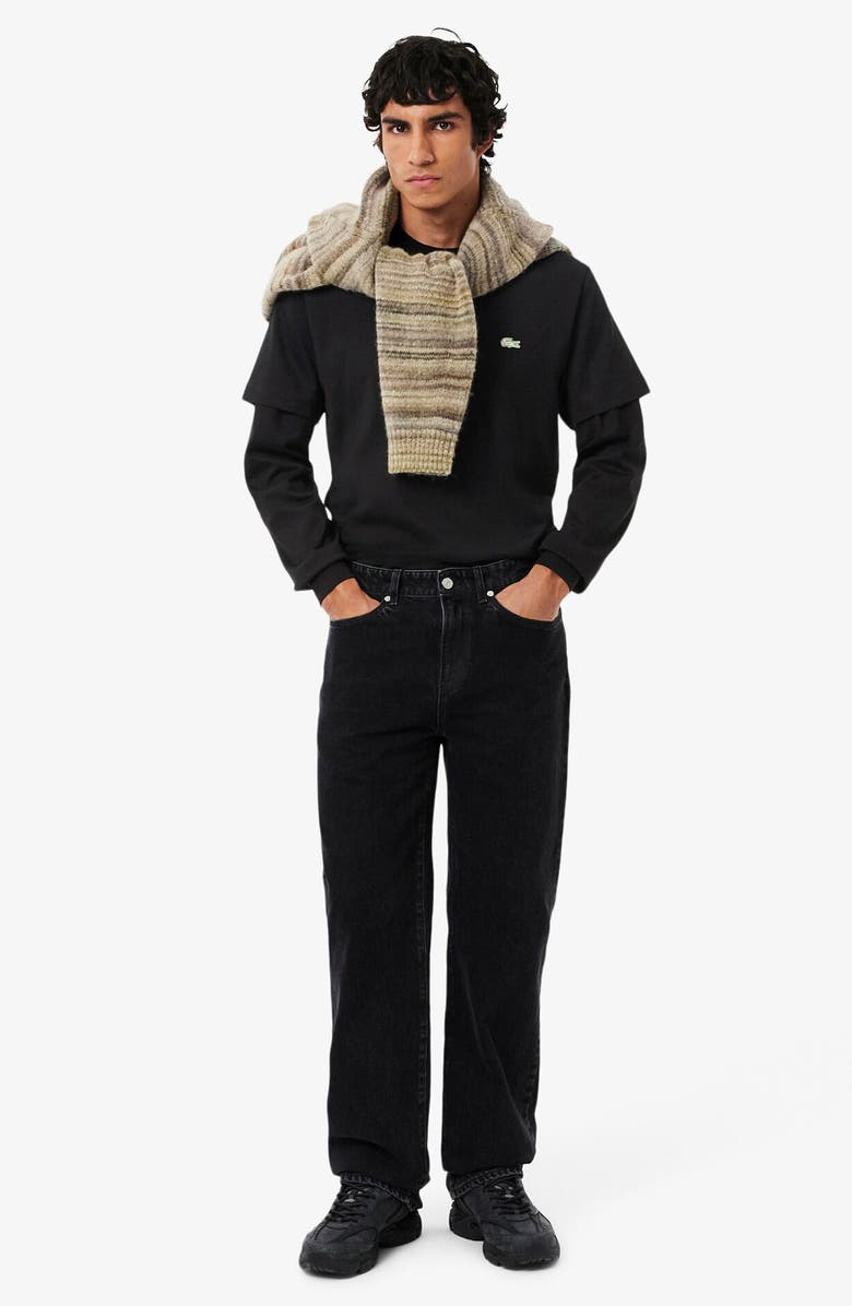 Lacoste Classic Fit Long Sleeve Cotton Graphic T-Shirt, Alternate, color, 031 Black