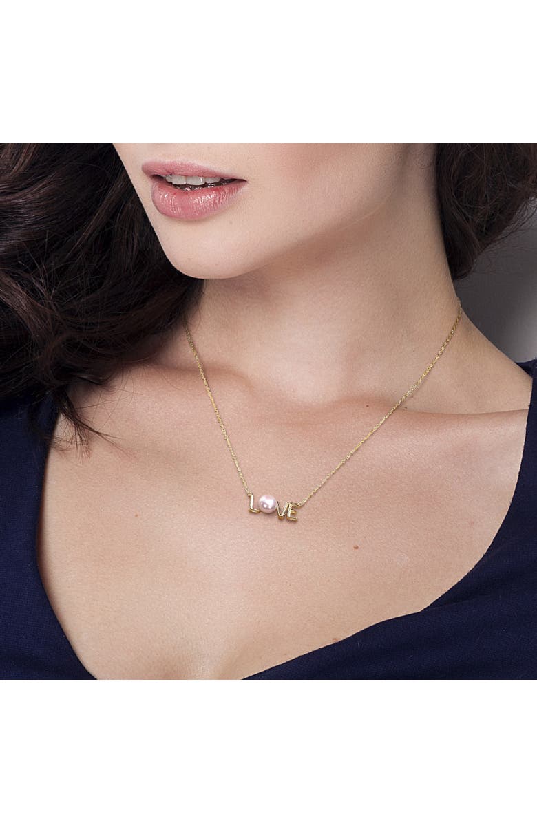 Julianna B. Cultured Pearl "LOVE/MOM" Necklace 10k, Alternate, color, Love