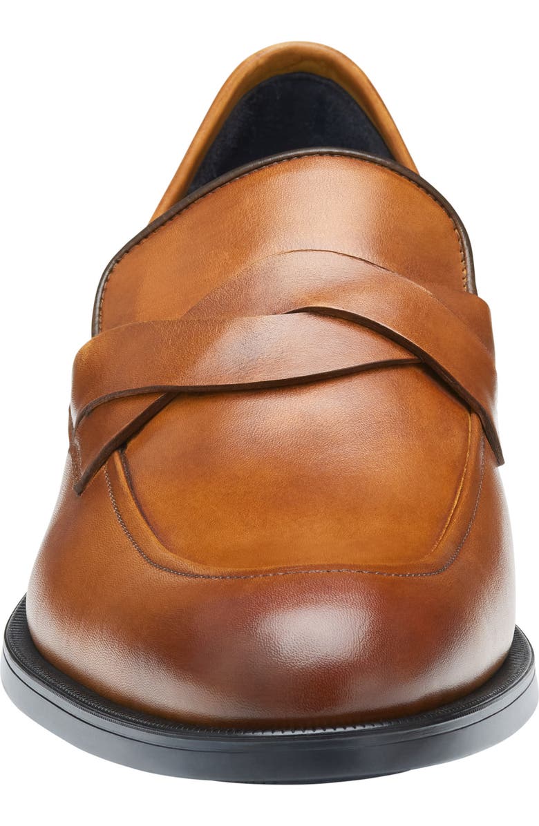 Johnston & Murphy Flynch Braided Strap Loafer, Alternate, color, Tan Italian Calfskin