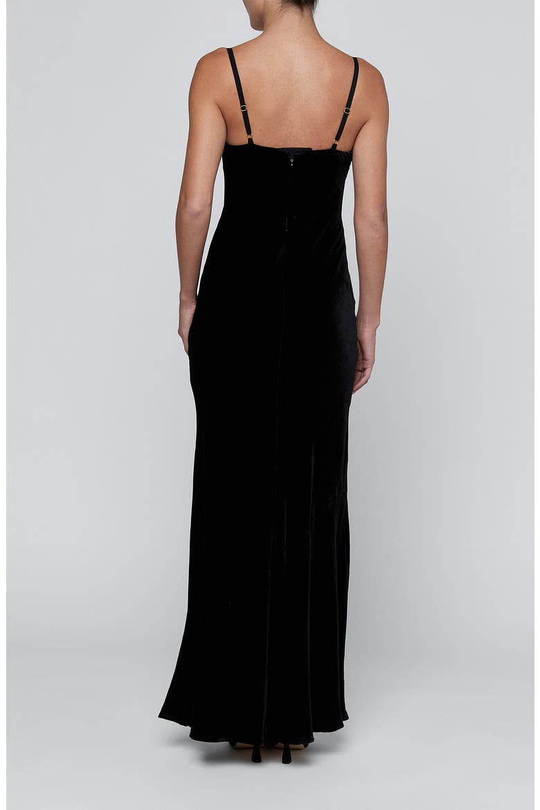 Sayla Sleeveless Velvet Maxi Dress, Alternate, color, BLACK