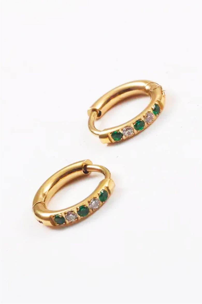 Oasis Green Hoops Earrings, Main, color, Green