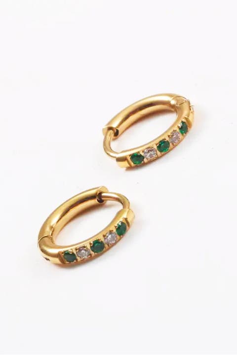Oasis Green Hoops Earrings