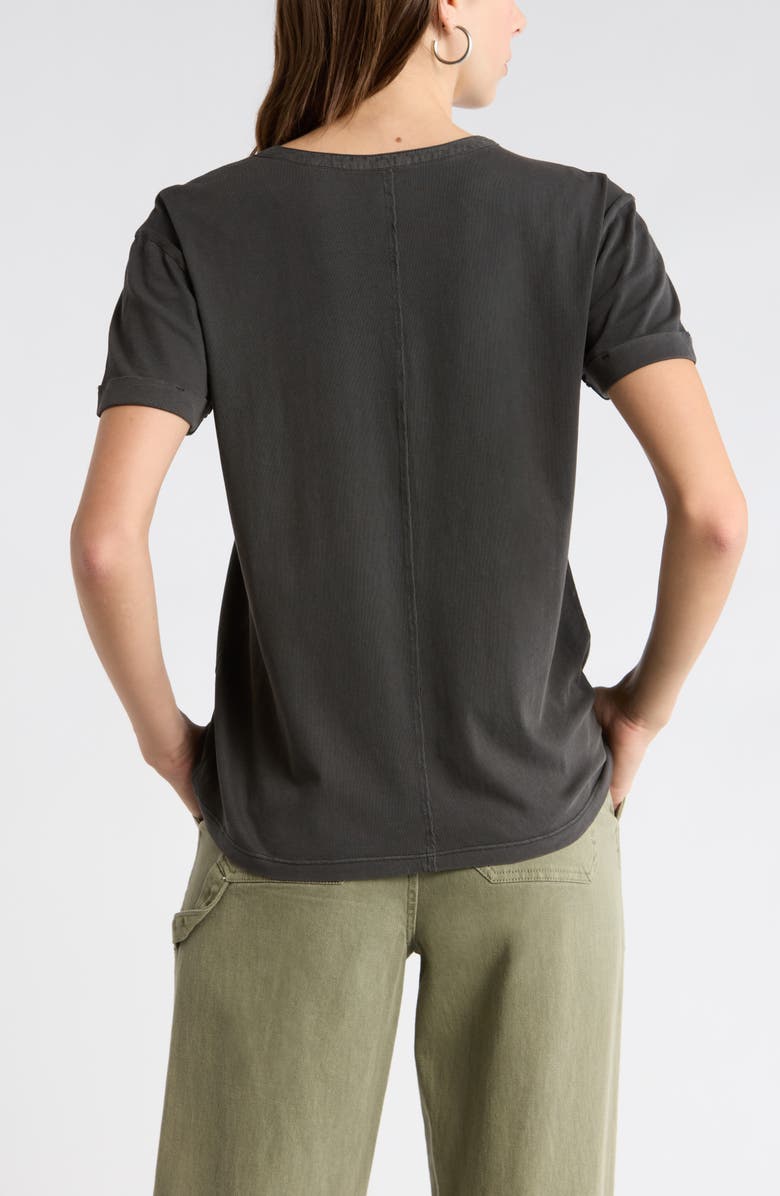 Melrose and Market Washed Cotton Henley T-Shirt, Alternate, color, Black Jet