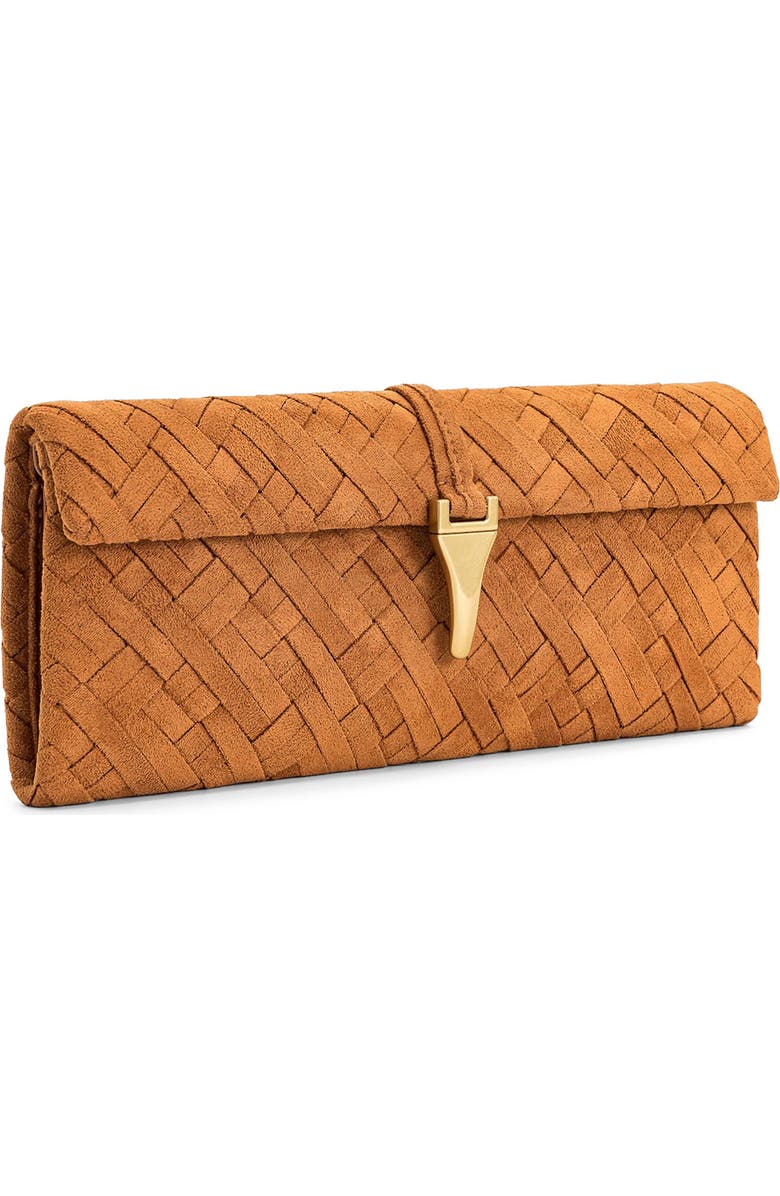 JW PEI Zaria Woven Clutch, Alternate, color, Brown