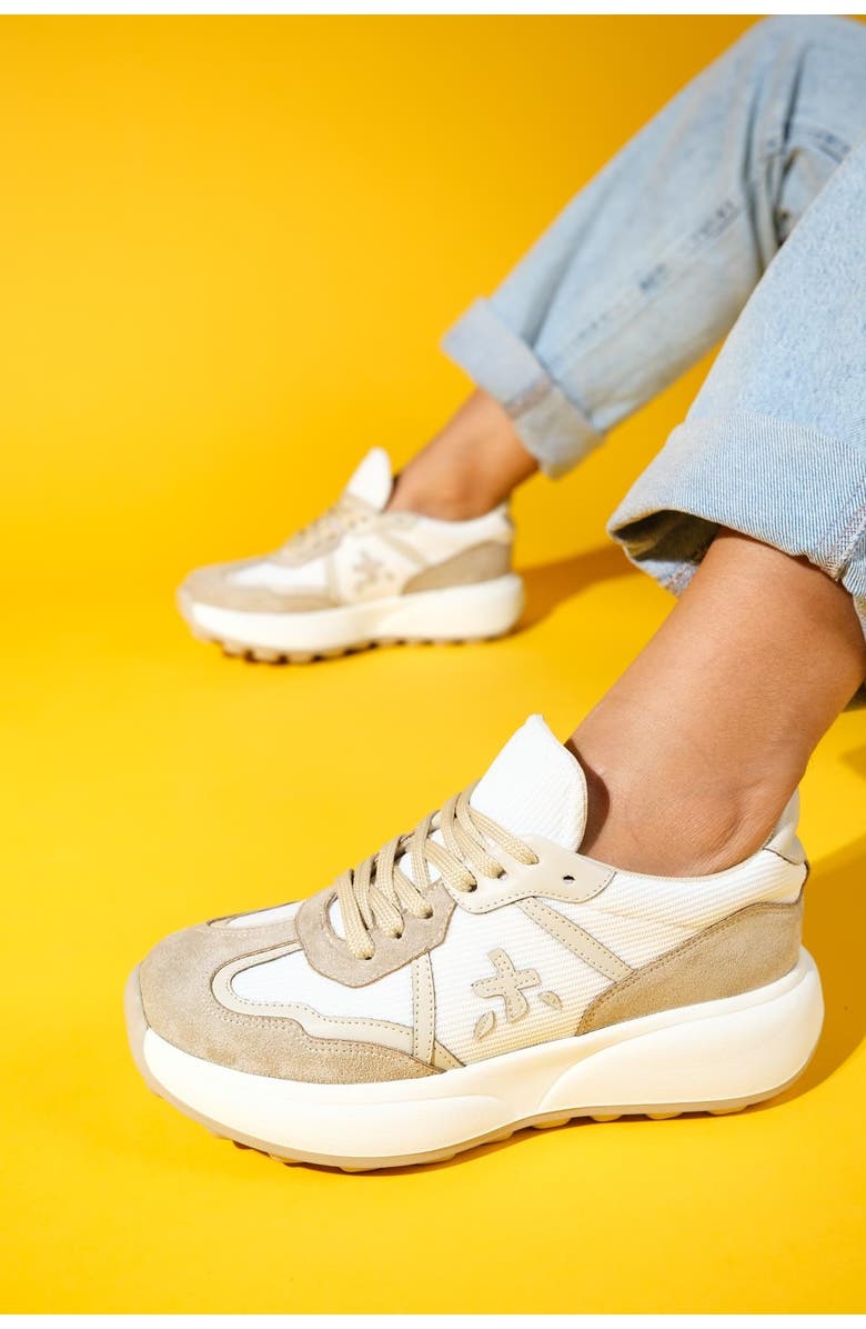 Prologue Shoes Nolton Sneakers, Alternate, color, Beige White Faux Leather