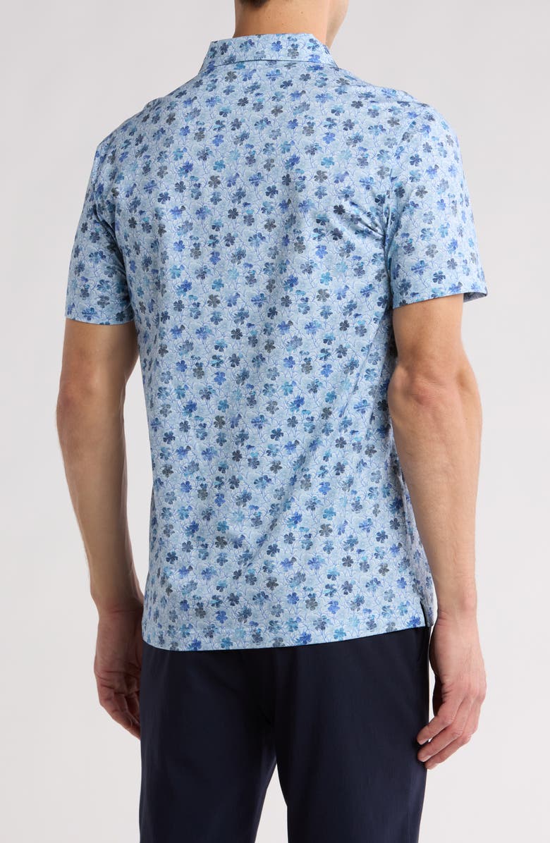 Bugatchi Floral Print Polo, Alternate, color, 