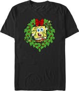 SpongeBob SquarePants Boy's SpongeBob SquarePants Christmas Wreath Graphic T-Shirt
